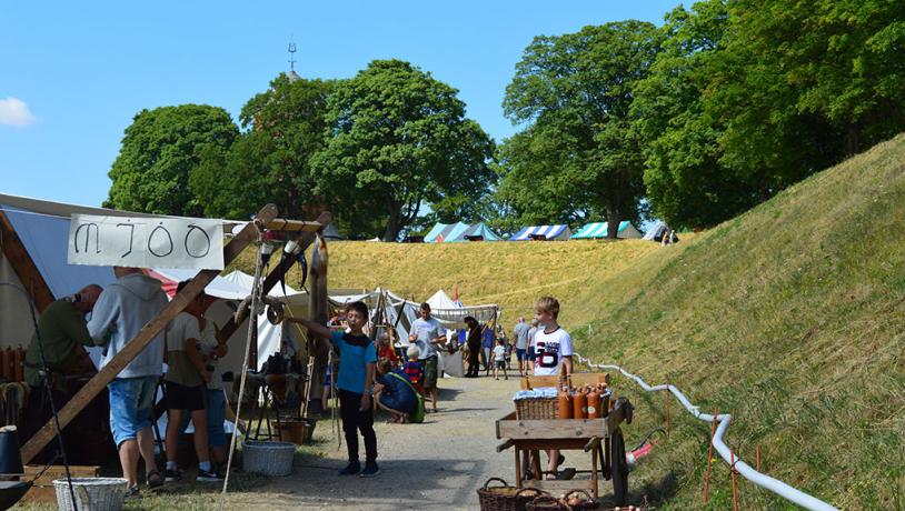 Markedsboder på Nyborg Vold til Danehof i Nyborg