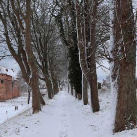 Volden ved Nyborg Slot i flot snevejr